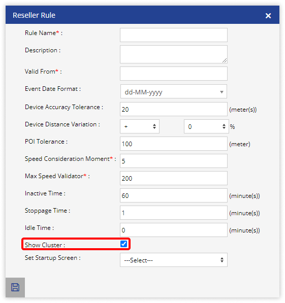 Set The Vehicle To Show In Cluster For Reseller