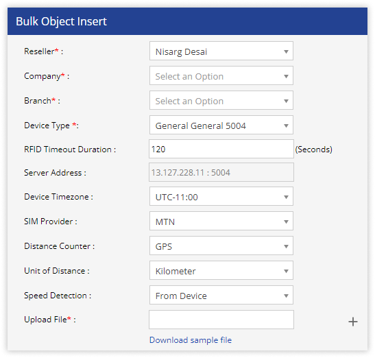 Upload Multiple Vehicle Records Required Details